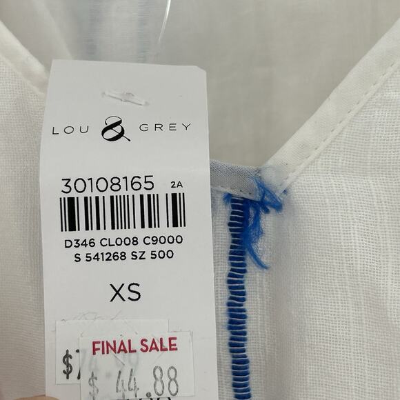 LOU & GREY Fiesta Fringe Cami Mini Dress XS Colorful White Loft Ann Taylor NWT - Picture 8 of 11